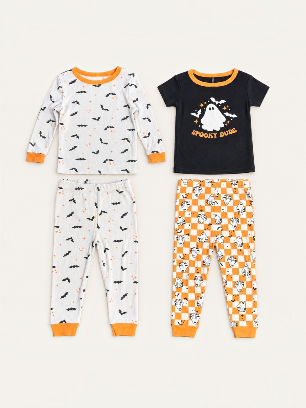 Chickpea Baby Boy 12M Halloween Pajamas 2 Sets Ghost Bat 100% Cotton